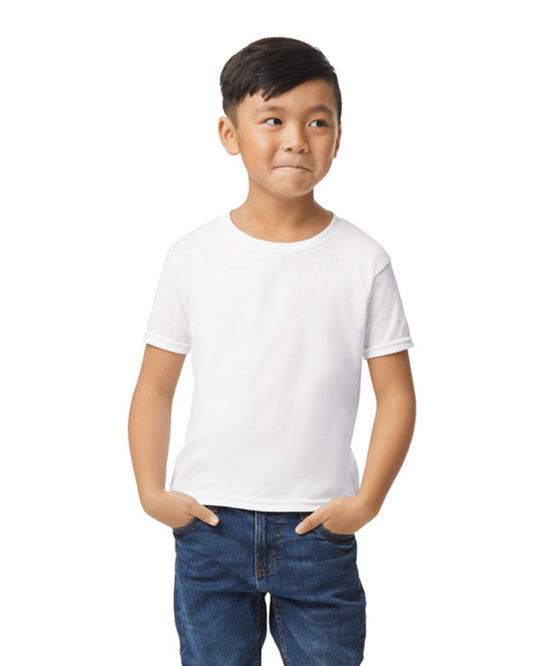 Youth Medium White Gildan 8000B 