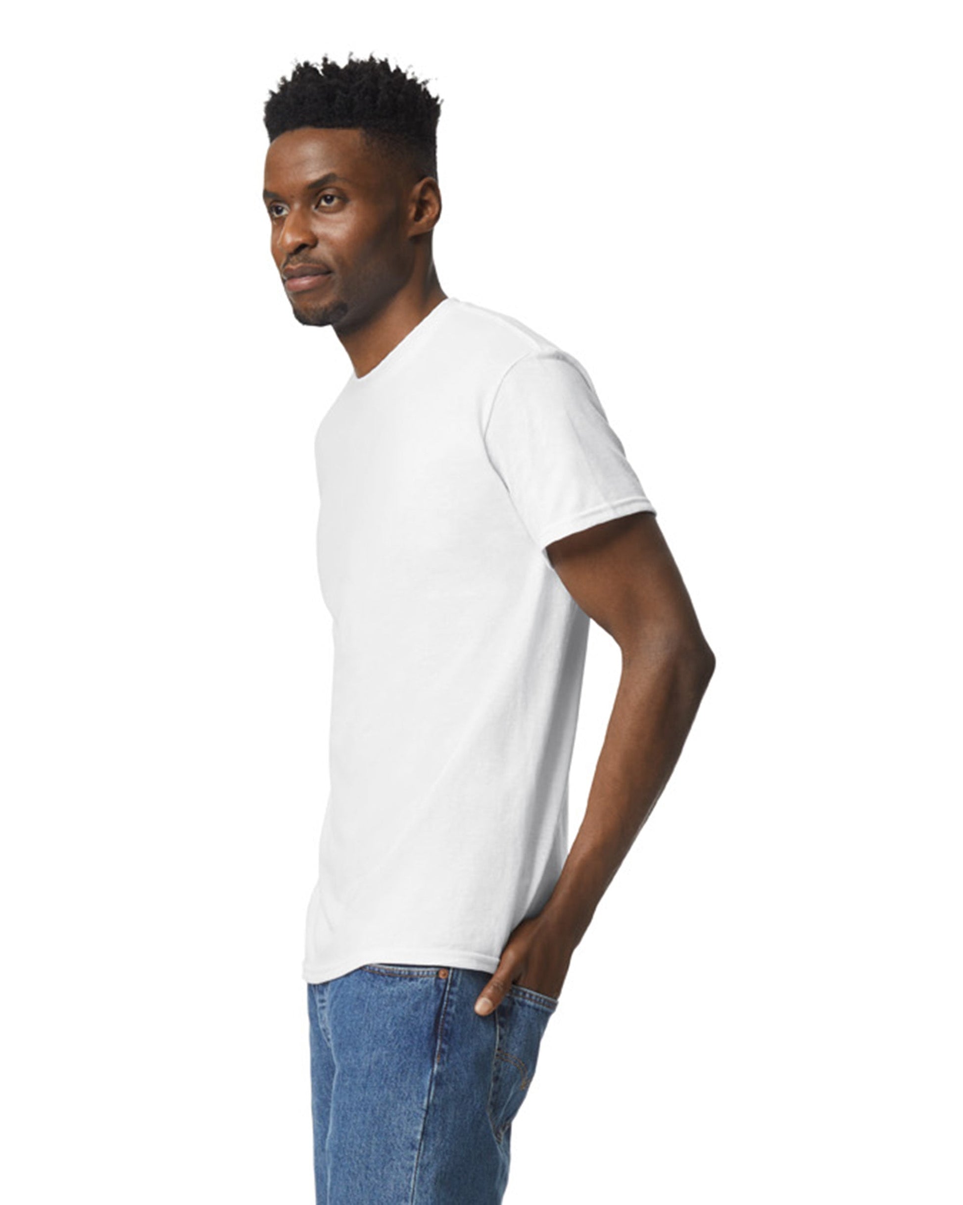 Medium White Gildan 8000 
