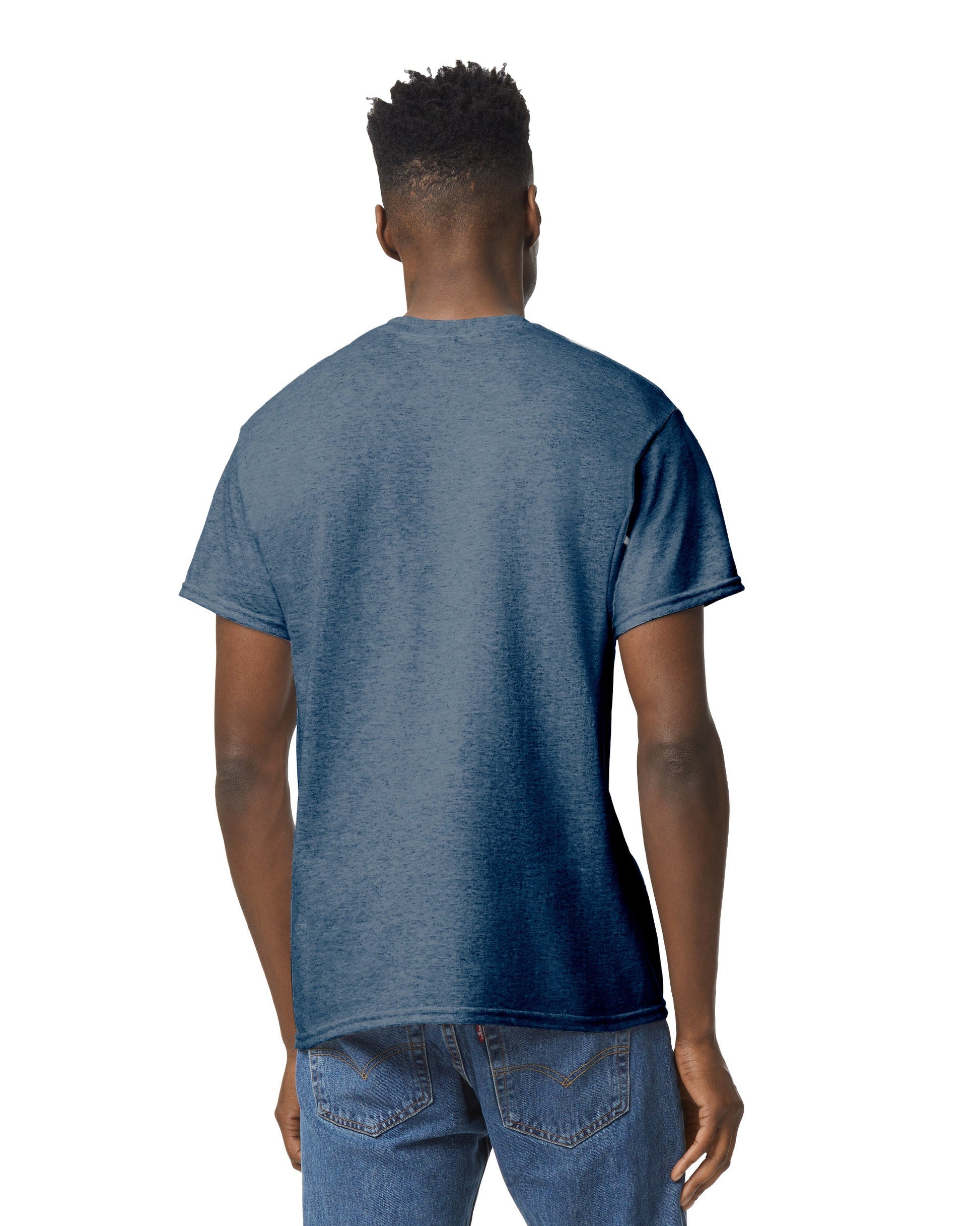 Small Heather Dark Navy Gildan 8000 