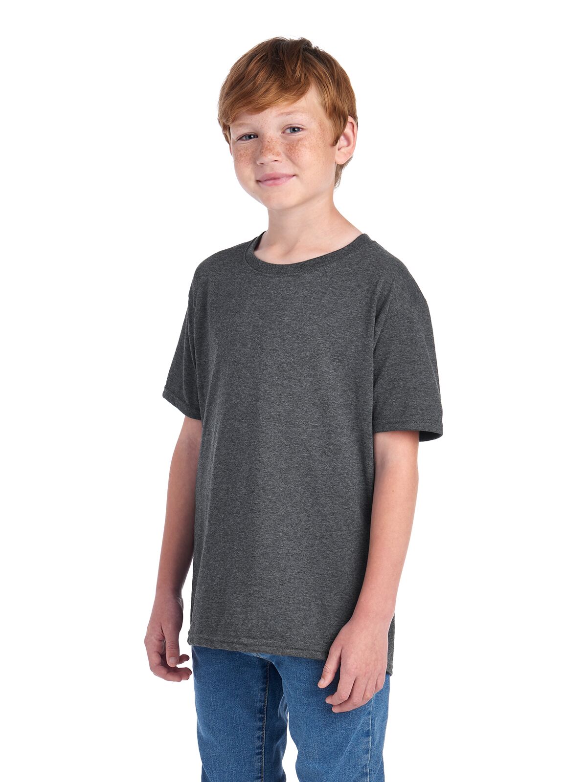 Youth Medium Black Heather Fruit of the Loom F3930Y 