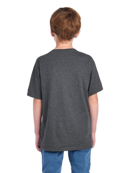 Youth Medium Black Heather Fruit of the Loom F3930Y 