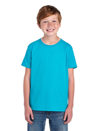 Youth Small Turquoise Heather Fruit of the Loom F3930Y 
