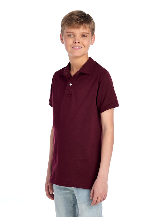 Jerzees 437YR Youth SpotShield Jersey Polo Shirt (Ash)