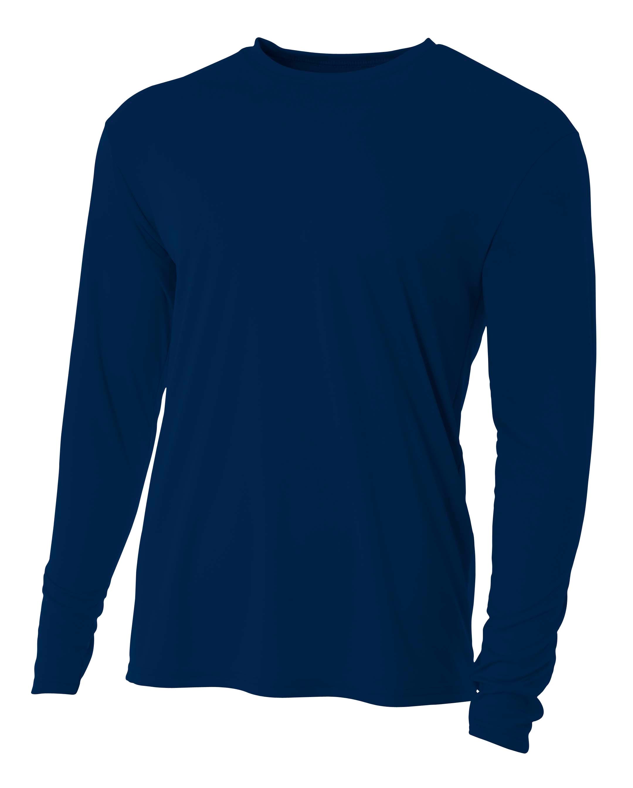 A4 N3165 Adult Cooling Performance Crew Long Sleeve (Navy) – Wearable ...